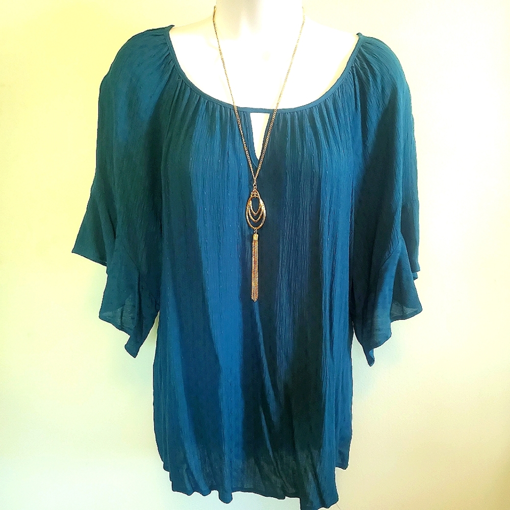AGB Peasant Bohemian Top w Necklace